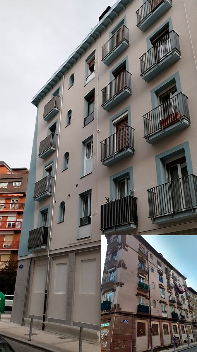 Rehabilitación de fachada y cubierta ARALAR MENDILERROA 34 zehark